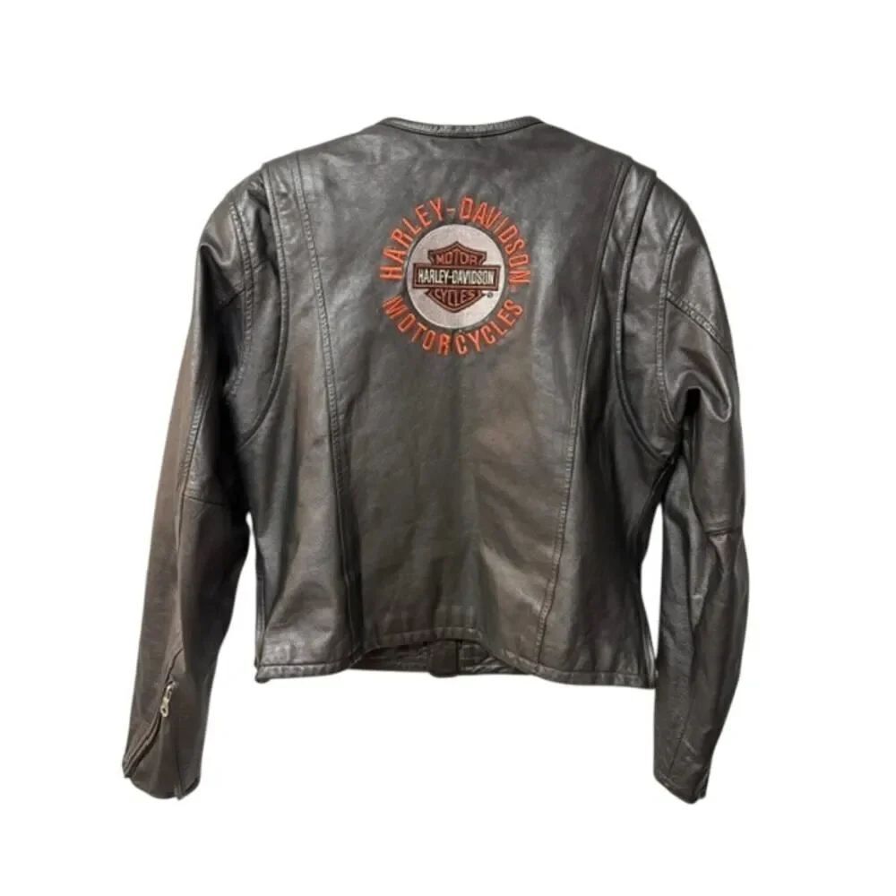 Women's Harley Davidson Leather Jacket RN#103819 Embroidered Logo Size MW
